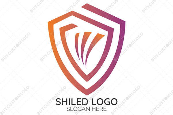 abstract wing in a monoline shield logo