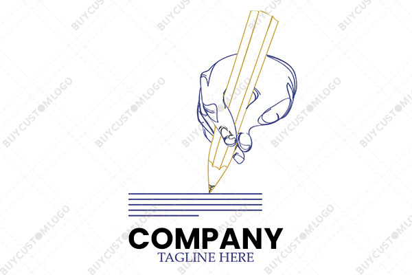 hand writing with pencil logo