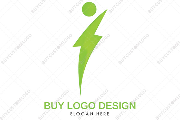 abstract person bolt green logo