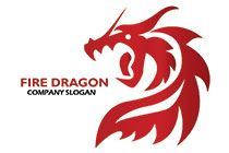 huge angry dragon with sharp spine logo
