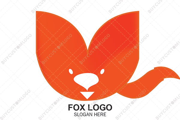 abstract flower happy fox logo