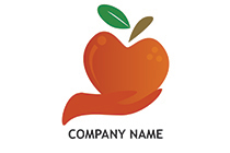 peach on a hand logo