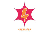 abstract deformed bolt in six pointed star logo