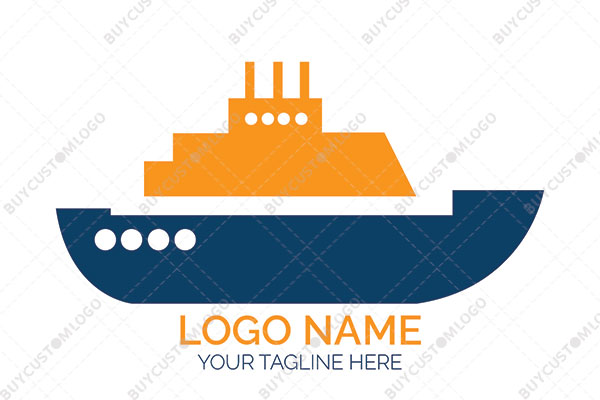orange and blue tanker ship logo