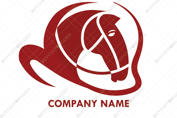 burgundy calm horse with lead rope logo