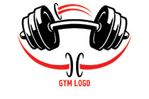 mascot lifting dumbbell logo