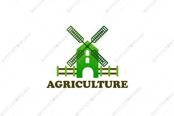 green and brown windmill gate with fences logo