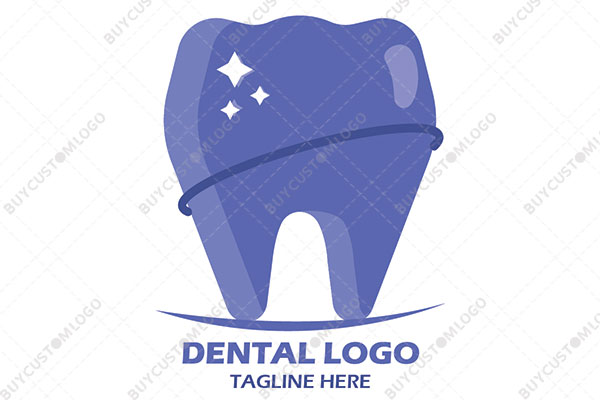 rigid 3D sparkling tooth logo