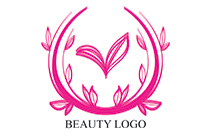 leaves and stems abstract basket logo