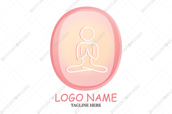 letter o with an abstract person meditating logo