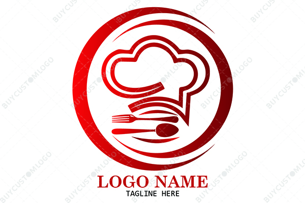 red crescent moons seal chef hat logo