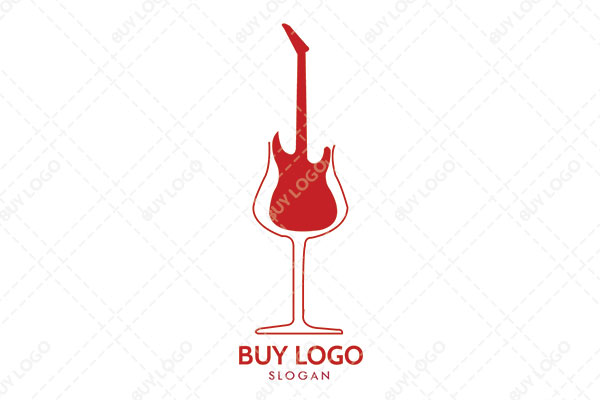 A Guitar within a Wine Glass Logo