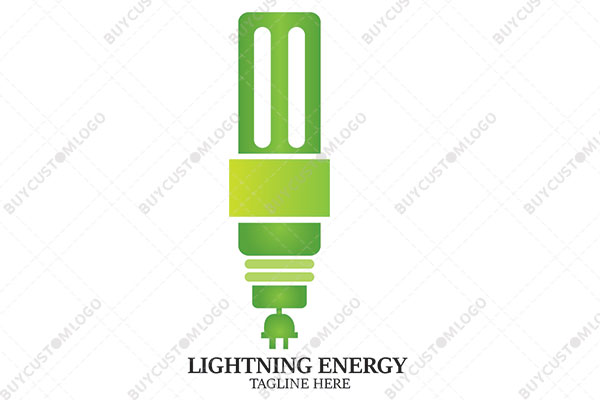tube CFL bulb with electric plug logo