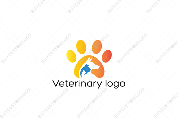 cat, dog and bird paw logo