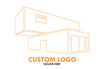 container house geometric style logo
