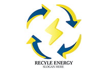 bolt with recycling arrows logo