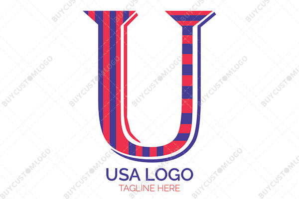 pink, indigo and white letter u logo