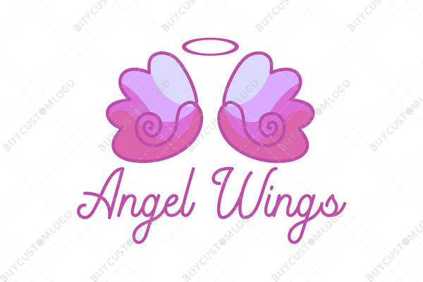 abstract rose angelic wings logo