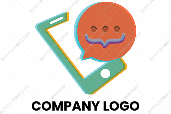 messaging mascot and smartphone logo