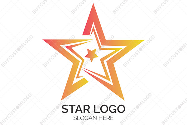 five pointed rigid and sketched star logo