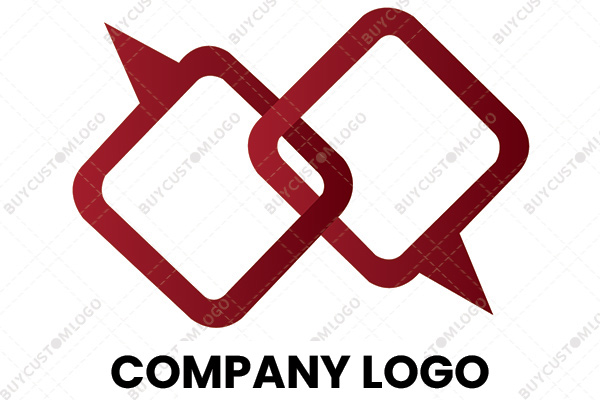 interwoven squircle messaging icons logo