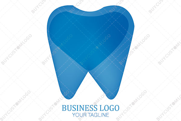 tooth with a heart blue logo