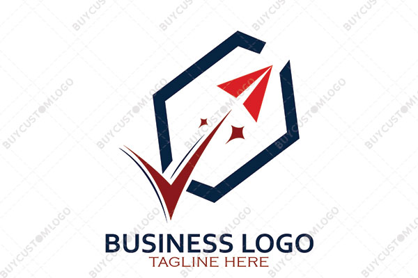 check mark paper plane logo