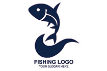happy bouncing fish navy blue logo