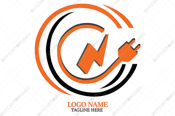 letter c plug wire and bolt logo