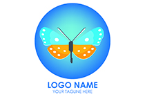 helicopter butterfly vibrant logo