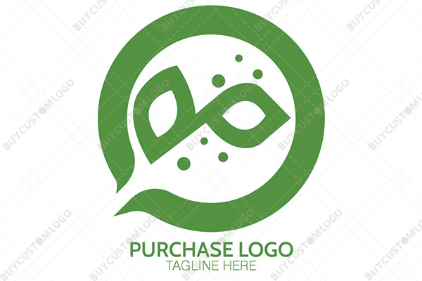 messaging icon face green logo