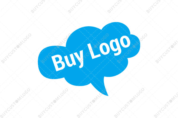 blue cloud messaging icon logo