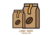 minimal coffee bags logo