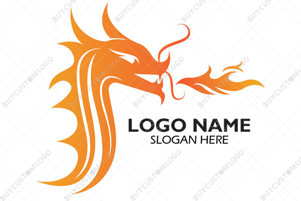 dragon blowing fire modern logo