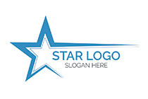 thin and broad lines abstract five pointed star logo