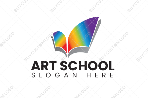 Sketchbook and paintbrush logo