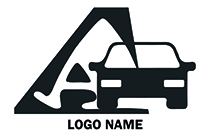 a letter black and white car logo