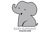 surprised baby elephant minimal logo