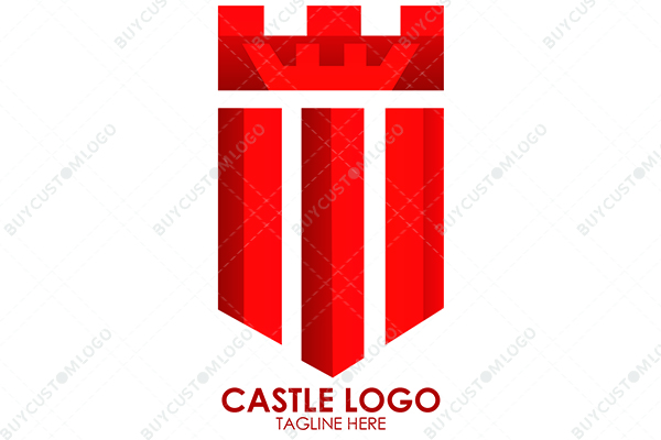 castle pillars cloud shield logo