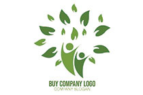 abstract persons with leaves tree logo