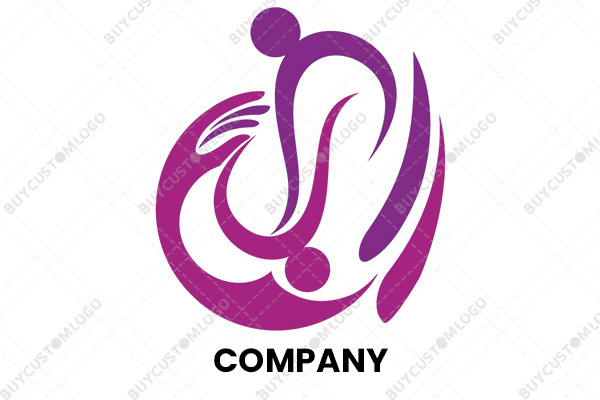 abstract caring and loving couple logo