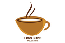 abstract coffee cup with fumes logo