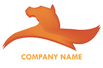 fox tail rigid abstract horse logo