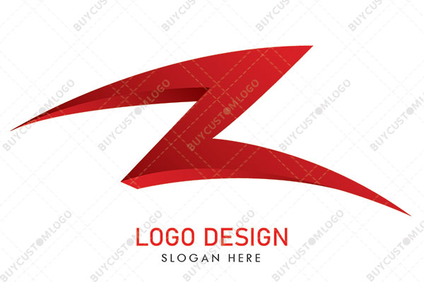 bolt letter z 3D style burgundy logo