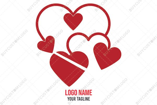 letters m and m heart wind chimes logo