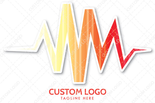 Vital Sign Abstract Indicating to Music Amplification Logo