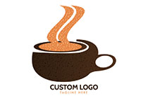 Abstract of a Tea Cup with Curves Forming a Steam Logo