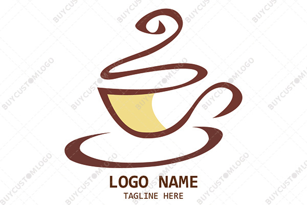 fumes coffee cup and saucer logo