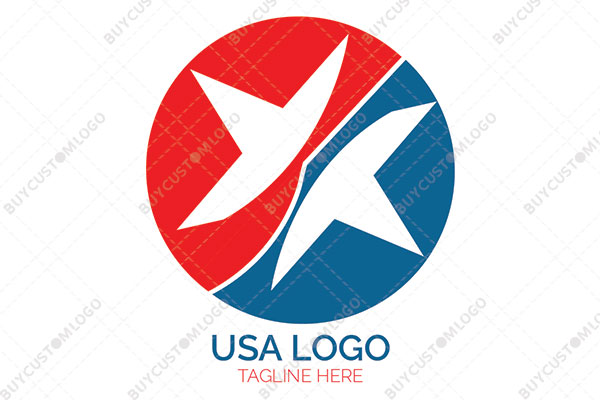 bifurcated five pointed star abstract boats logo