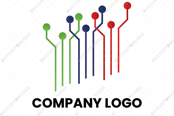 energetic abstract persons networking nodes logo